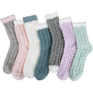 Women's Blue Winter Fuzzy Socks Cozy Fluffy Sock Warm Fuzzy Christmas Socks